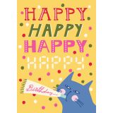 Card - Happy Happy Happy Happy Birthday by Aidi Riera