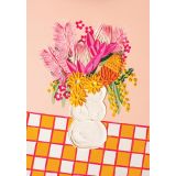 Card - Pink & Orange Native Blooms in a Vase by Alex Mason