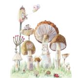 Card - Fairies in Mushroom Garden by Anna Pignataro