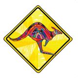 Card - Kangaroo Sign by Bronwyn Seedeen