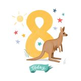 Card - Kangaroo Is Eight by Cat MacInnes