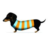 Card - S Dachshund In Stripy Jumper by Cat MacInnes