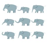 Card - S Nine Elephants by Cat MacInnes