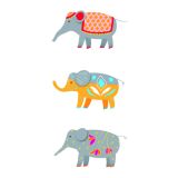 Card - S Three Dressed Up Elephants by Cat MacInnes