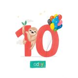 Card - Sloth Is Ten Today by Cat MacInnes