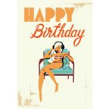 Card - Happy Birthday, Girl Sunbathing by Chrisillo