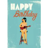 Card - Happy Birthday, Girl Playing the Ukulady by Chrisillo