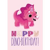 Card - Happy Birthday, Pink Dinosaur by Chrisillo