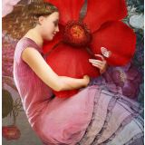 Card - Girl Hugging Flower by Catrin