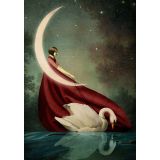 Card - Woman & Swan On A Lake by Catrin