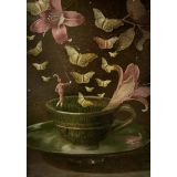 Card - Hibiscus & Butterfly Tea Cup by Catrin