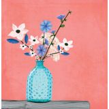 Card - White & Purple Blooms In A Blue Vase by Deb Hudson