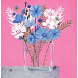 Card - White & Blue Blooms In A Clear Vase by Deb Hudson