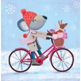 Card - Mouse & Dog On A Bike by Deb Hudson