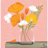 Card - Orange & White Blooms by Deb Hudson
