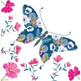 Card - Blue Floral Butterfly by Deb Hudson