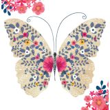 Card - Beige Floral Butterfly by Deb Hudson