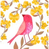 Card - Pink Floral Bird by Deb Hudson