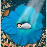Card - Child Sleeping On Blue Flower by Deb Hudson
