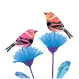 Card - Pink & Black Birds by Deb Hudson