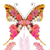 Card - Pink Floral Butterfly S by Deb Hudson