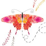 Card - Pink Floral Butterfly by Deb Hudson