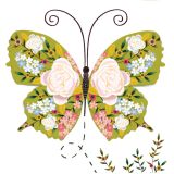 Card - Green Floral Butterfly by Deb Hudson