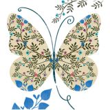 Card - Beige Floral Butterfly by Deb Hudson