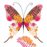 Card - Pink & Green Floral Butterfly by Deb Hudson