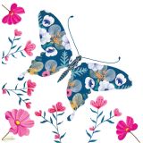 Card - Navy Floral Butterfly by Deb Hudson