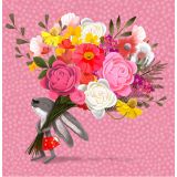 Card - Bunny Gifting Bouquet S by Deb Hudson