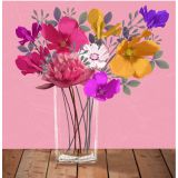 Card - Bright Blooms In Clear Vase S by Deb Hudson