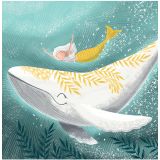 Card - Whale & Yellow Tailed Mermaid S by Deb Hudson