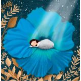 Card - Child Sleeping On Blue Flower S by Deb Hudson