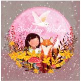 Card - Birthday Wishes From A Girl, Fox & Owl S by Deb Hudson