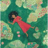 Card - Girl Relaxing in a Garden by Elisabeth Dorrian