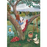 Card - Girl Reading in an Apple Tree by Elisabeth Dorrian