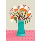 Card - Pink Banksia Vase by Emma Whitelaw