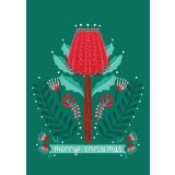 Card - Green Merry Banksia Christmas by Emma Whitelaw