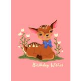 Card - Birthday Wishes Bambi by Emma Whitelaw