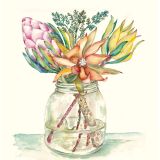Card - Native Flowers in a Clear Vase by Shaney Hyde