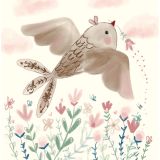 Card - Flying Beige Bird by Shaney Hyde