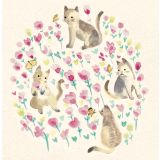 Card - Cats in a Garden by Shaney Hyde