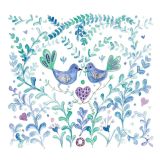 Card - Blue Birds In Vines by Shaney Hyde