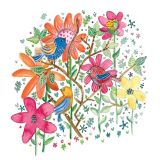 Card - Bright Flowers & Birds by Shaney Hyde