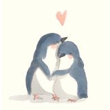 Card - Hugging Penguins by Jedda Robbard