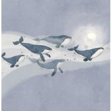 Card - Five Whales & Moon by Jedda Robbard