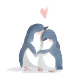 Card - Hugging Penguins S by Jedda Robbard