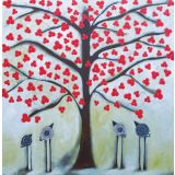 Card - Red Blossom Tree by Jody Pratt