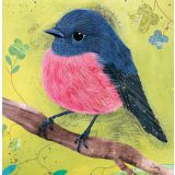Card - Pink & Blue Bird by Jody Pratt
